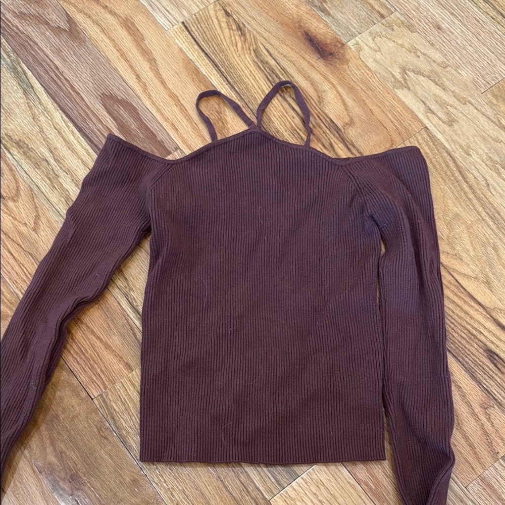 Dissh Brown Off-Shoulder Women's Top (size Aus 10)